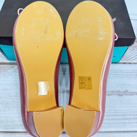 NEW N.Y.L.A. Wanballa Metallic Pink Block Heel Ballet Slippers with Bow Size 8 - Picture 8 of 11